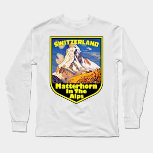 Matterhorn Switzerland Vintage Travel Long Sleeve T-Shirt